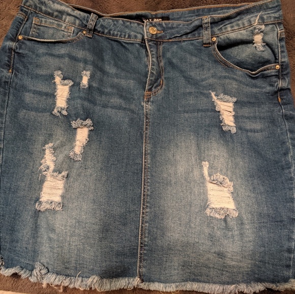plus size short jean skirts